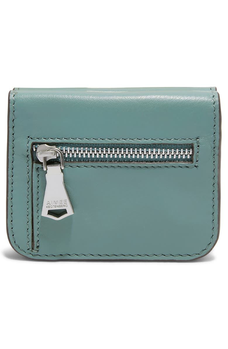 AIMEE Pucker Up Leather Card Case, Alternate, color, Moss Green