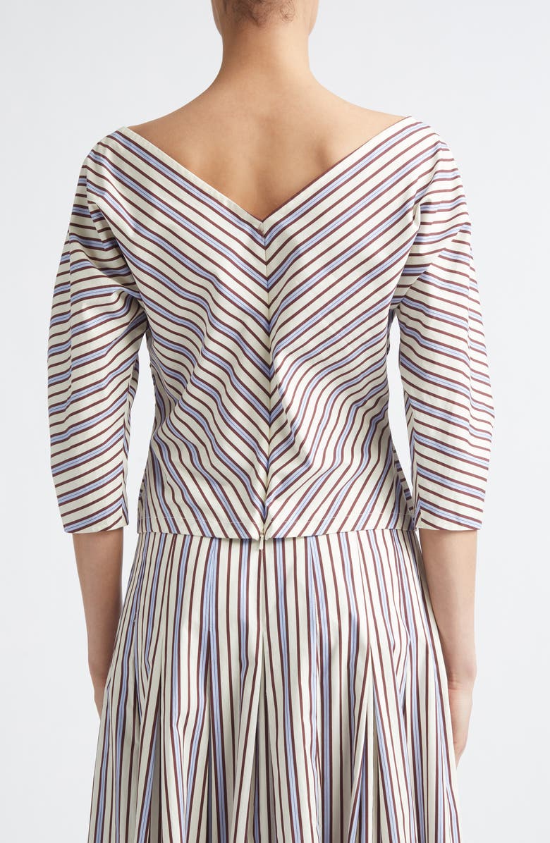 Lela Rose Stripe Dolman Sleeve Cotton Top, Alternate, color, Cream Multi