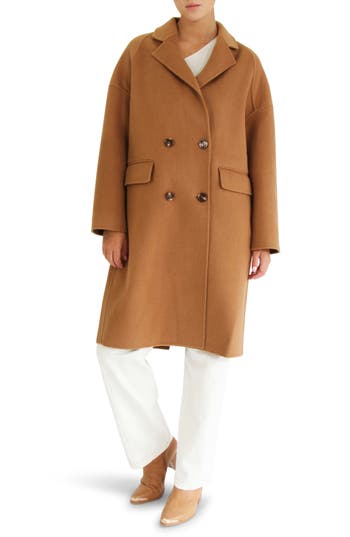 Belle & Bloom Amnesia Oversize Double Breasted Wool Blend Coat In Brown