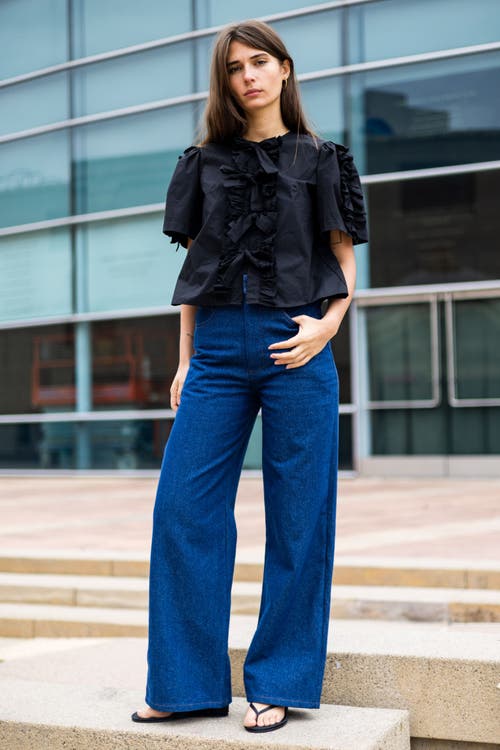 Toit Volant Coco Cowboy Cut Pants In Blue