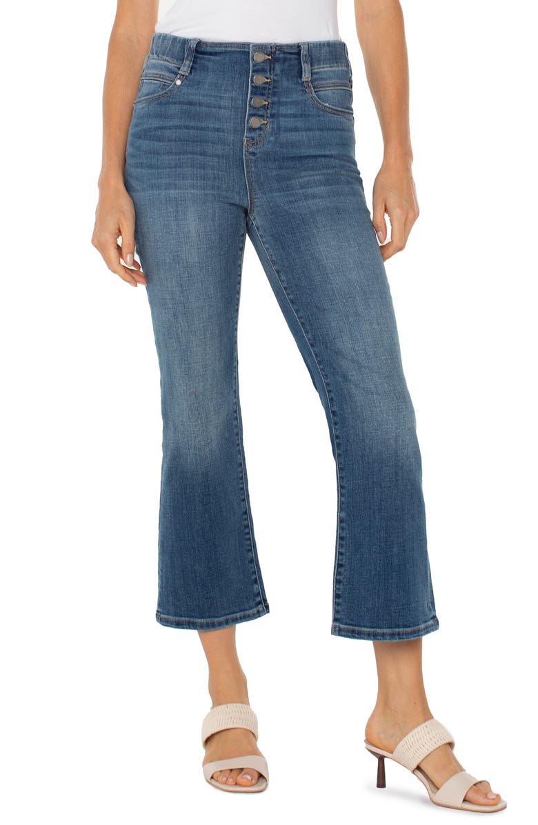 Liverpool Los Angeles Gia Glider Exposed Button Crop Flare Jeans, Main, color, 