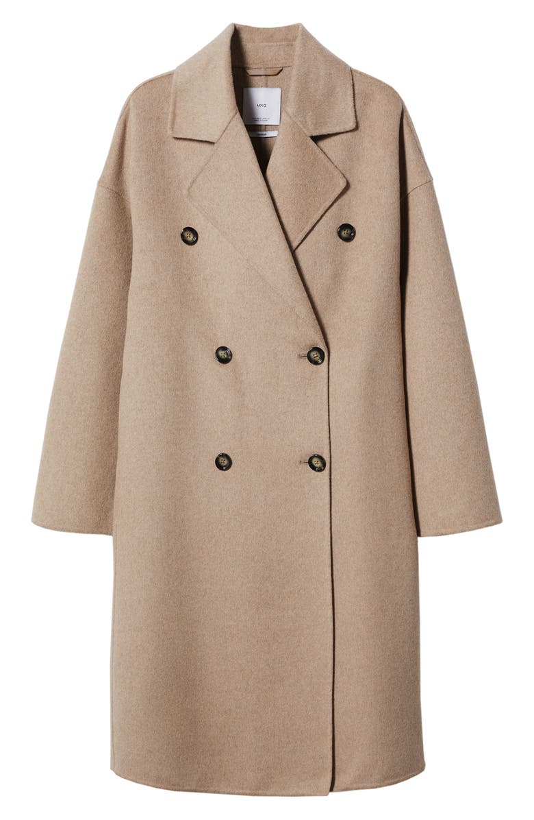 MANGO Oversize Double Breasted Wool Blend Coat, Main, color, 