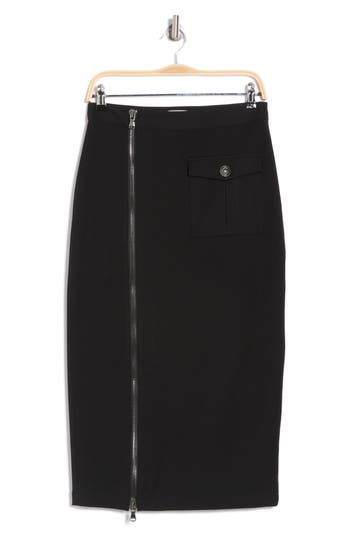 L Agence Maveric Cargo Pencil Skirt In Black In Black