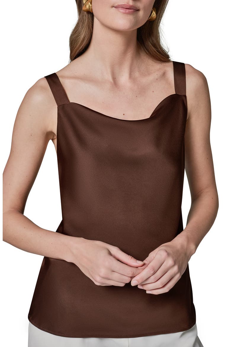 Cowl Neck Satin Camisole, Alternate, color, CANYON