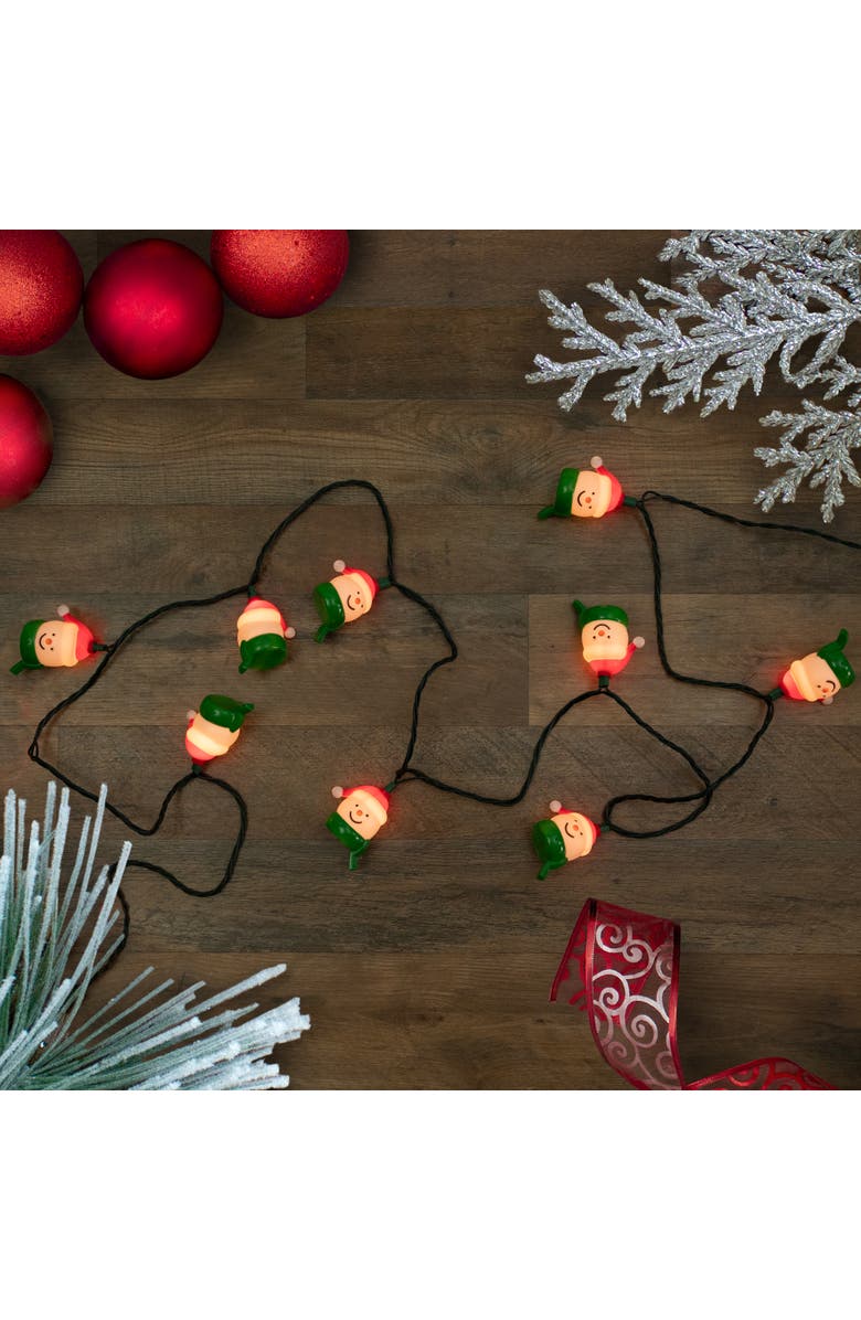 Northlight Snowman Heads with Scarves Christmas Light Set - Clear - 7.5' Green Wire - 10ct, Alternate, color, White