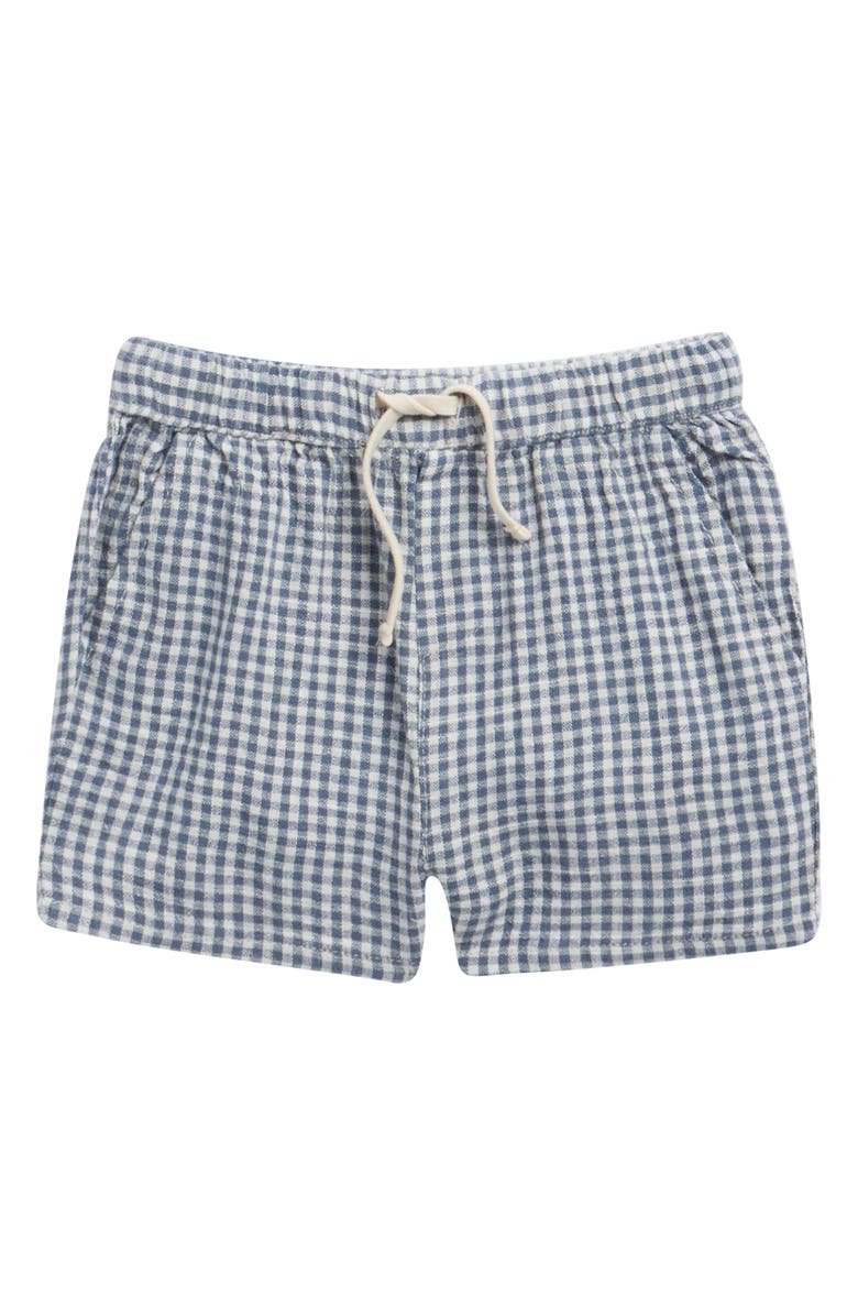 Rylee + Cru Perry Gingham Linen Blend Shorts, Main, color,