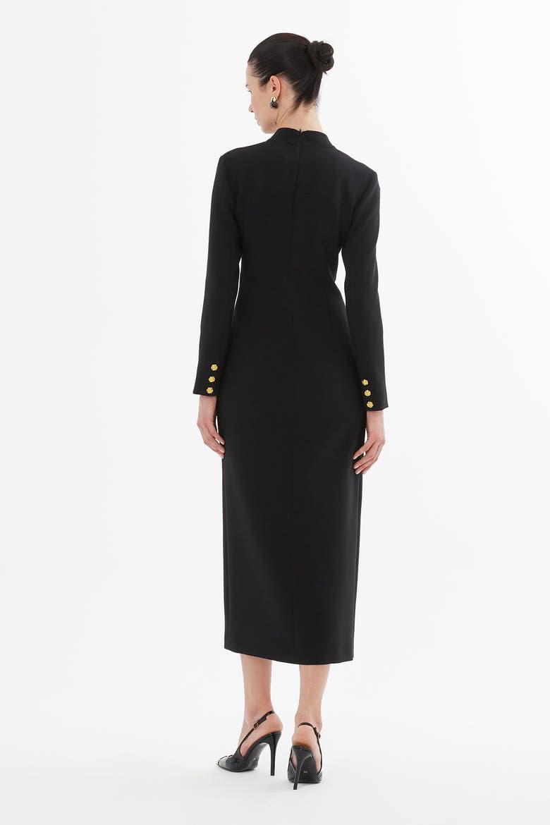 Wrap Dress with Front Slit, Alternate, color, Black