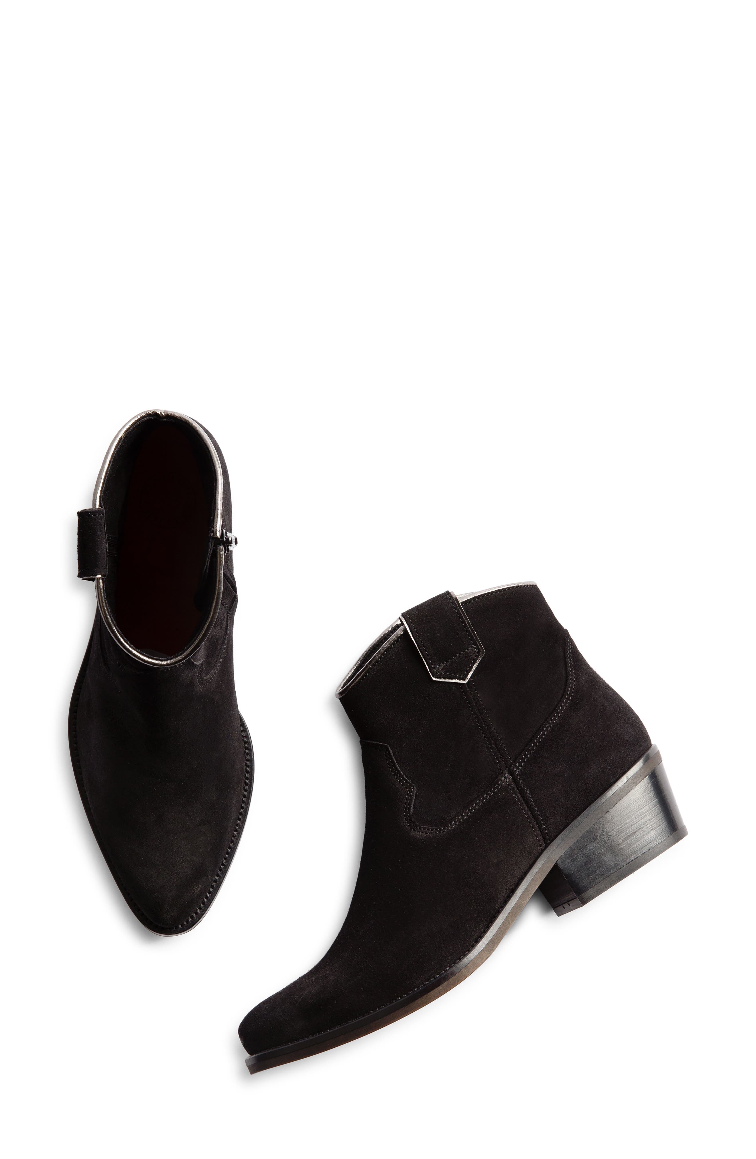 Penelope Chilvers Cassidy Suede Cowboy Boot, Alternate, color, Black