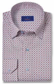 David Donahue Classic Fit Geometric Dress Shirt