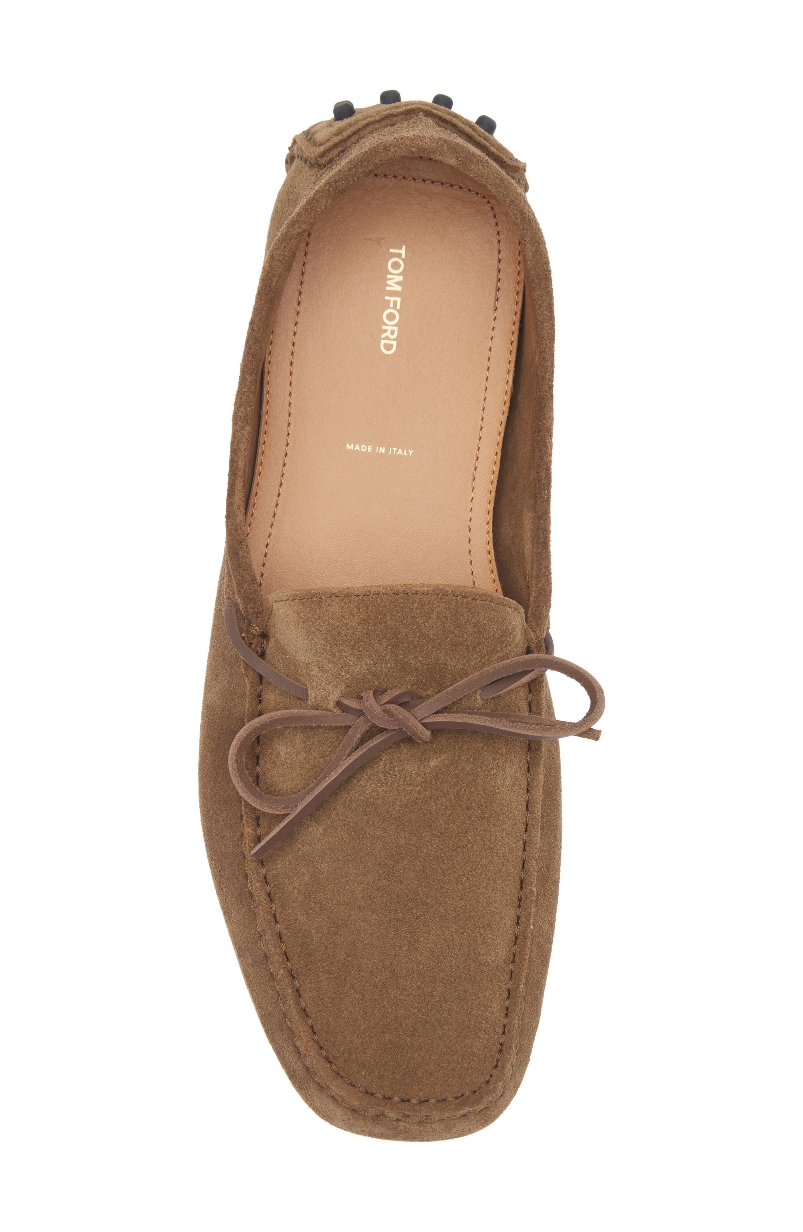 TOM FORD Suede Driving Shoe, Alternate, color, Dark Taupe