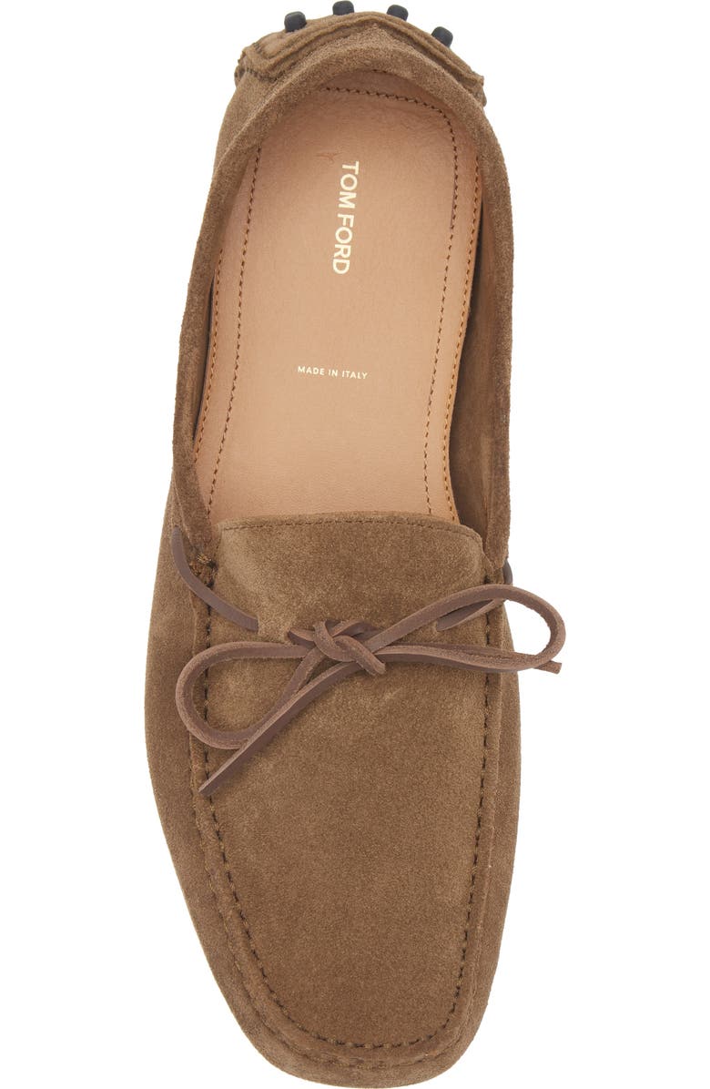 TOM FORD Suede Driving Shoe, Alternate, color, Dark Taupe