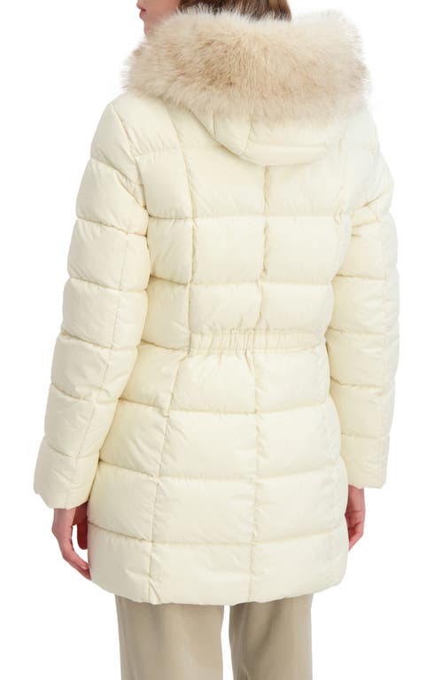 Tahari Brie Faux Fur Puffer Coat In White