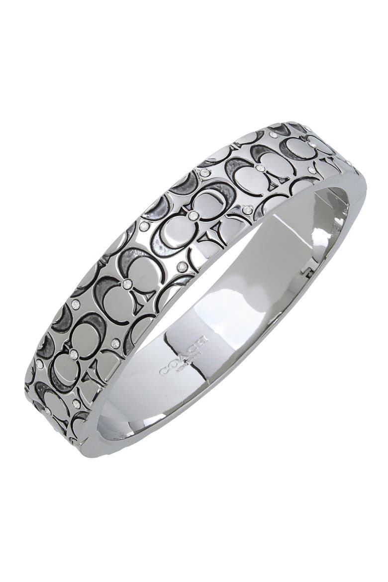 Logo Quilted Bangle, Alternate, color, CRYSTAL