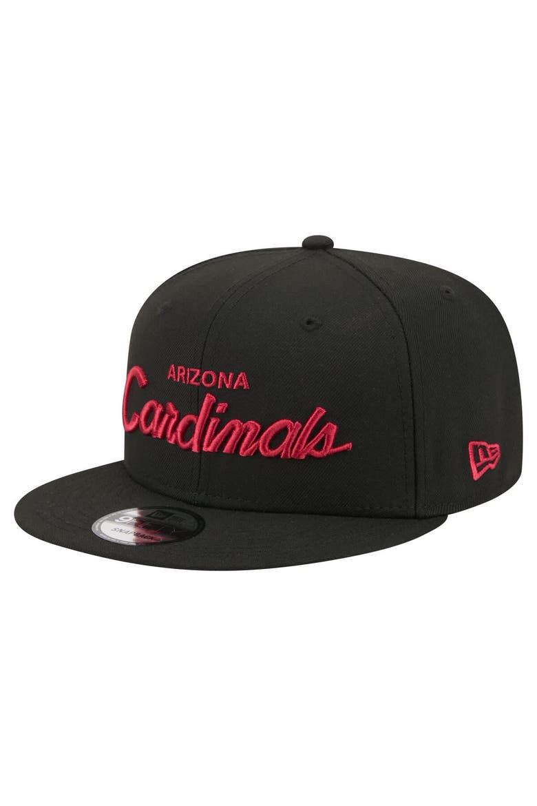 Men's New Era  Black Arizona Cardinals Core Team Script 9FIFTY Snapback Hat, Main, color, Black