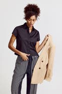 The Shirt by Rochelle Behrens The Boxy Cropped Short Sleeve Shirt