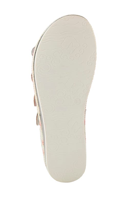 L'artiste By Spring Step Bellini Platform Wedge Slide Sandal In White Multi