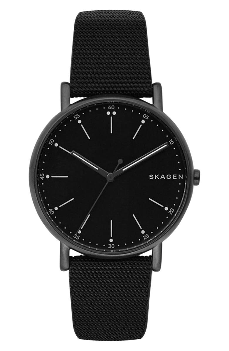 Skagen Signatur Nylon Strap Watch, 40mm, Main, color, 