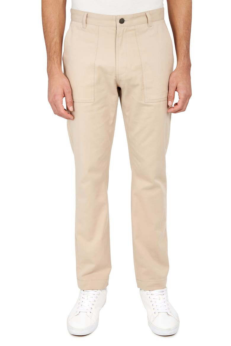 Slim Fit Solid Cotton Stretch Utility Pants, Main, color, KHAKI