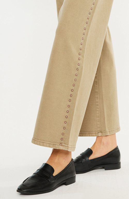 Kancan Ellie Mid Rise Wide Leg Jeans In Brown