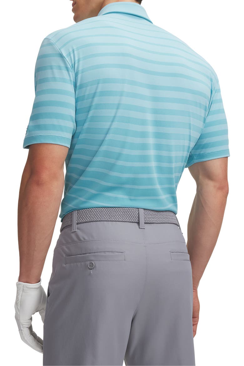 UA ArmourDry Stripe Performance Golf Polo, Alternate, color, BLUE HAZE