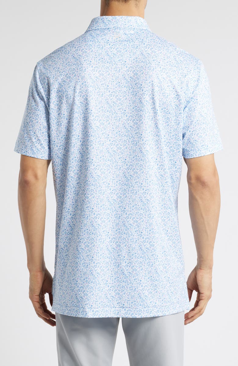Peter Millar Bar for the Course Cocktail Print Performance Jersey Polo, Alternate, color, White