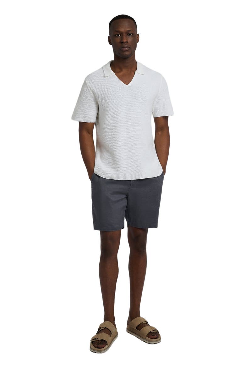 Linen Fixed-Waist Short, Main, color, GUNMETAL