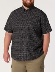 Harbor Bay by DXL Big & Tall Easy-Care Micro Print Sport Shirt V3