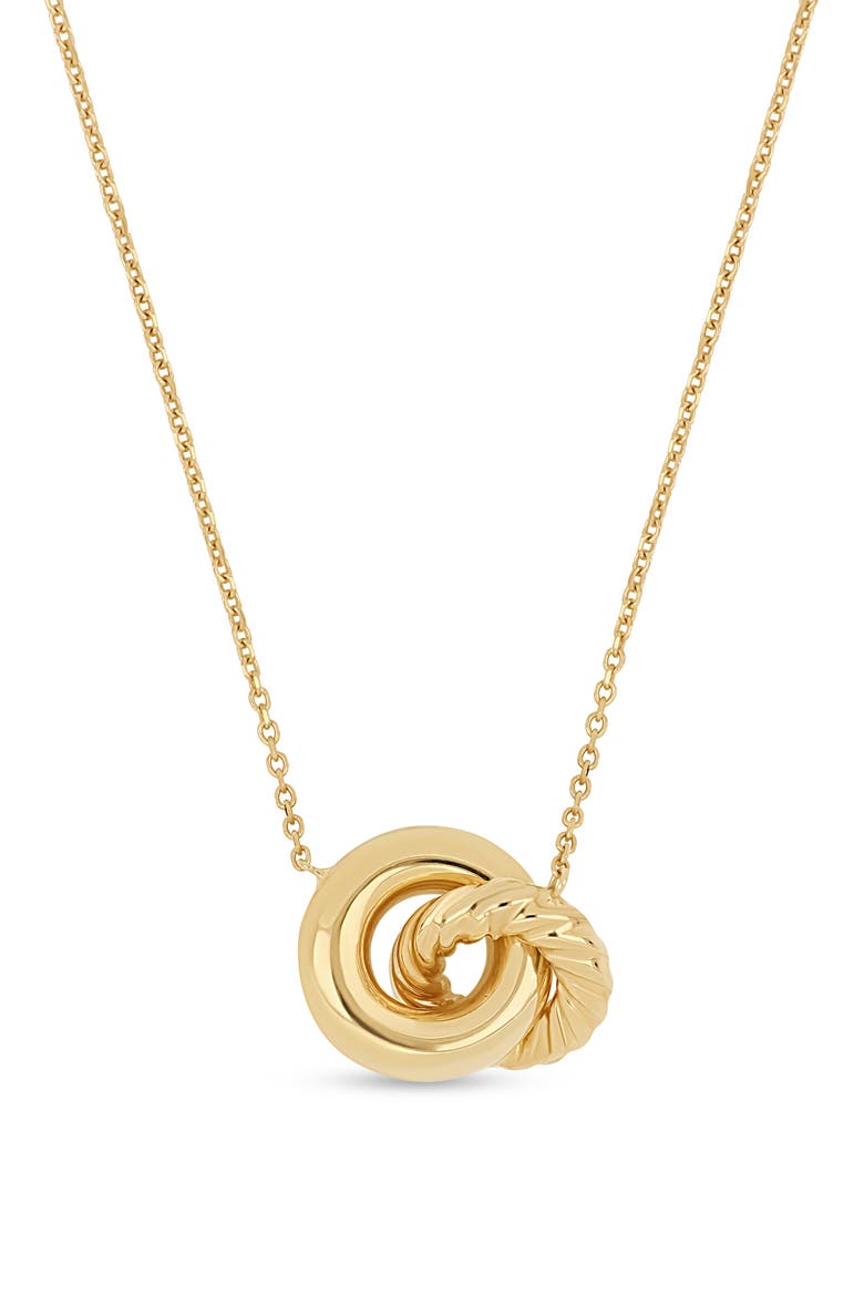 14K Gold Interlocking Circles Pendant Necklace, Main, color, 14K YELLOW GOLD