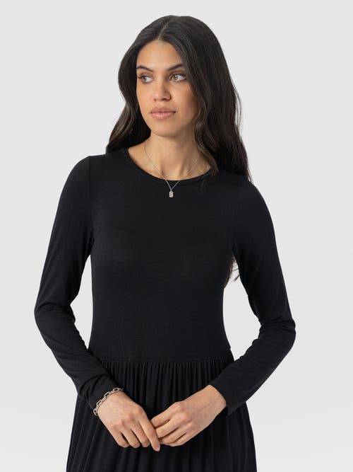 Saint And Sofia Saint + Sofia Greenwich Dress Long Sleeve In Black