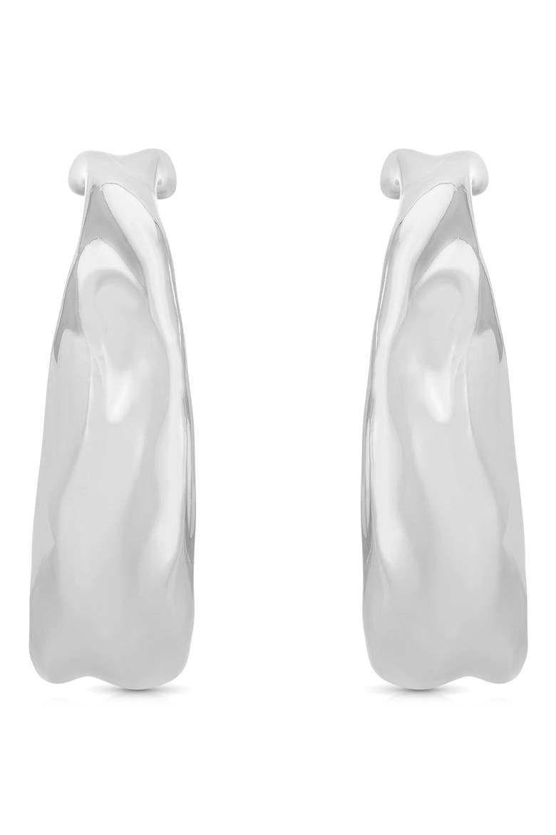 Liquid Luxe Hoop Earrings, Alternate, color, SILVER