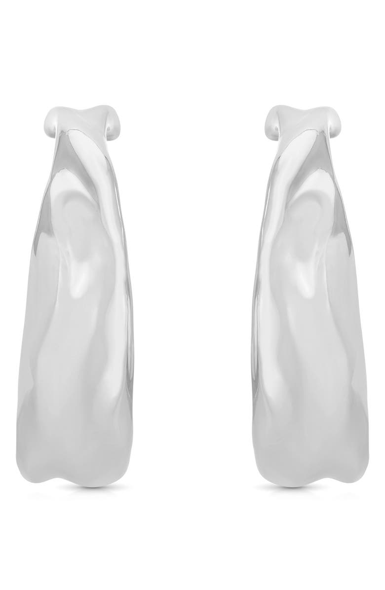 Ettika Liquid Luxe Hoop Earrings, Alternate, color, Silver