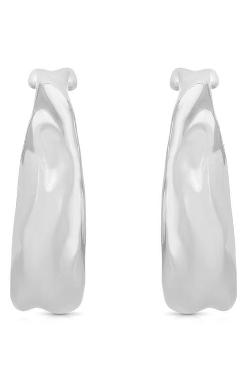 Ettika Liquid Luxe Hoop Earrings In Silver