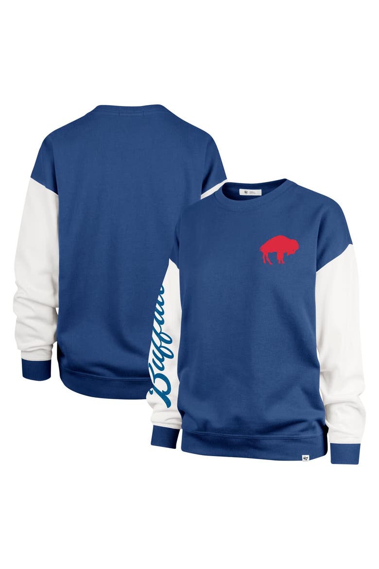 Women's '47  Royal Buffalo Bills Double Header Rise Andie Pullover Sweatshirt, Main, color, Royal