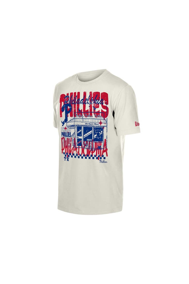 Men's New Era  Cream Philadelphia Phillies Injection Lifestyle Foodie Fashion T-Shirt, Alternate, color, Cream