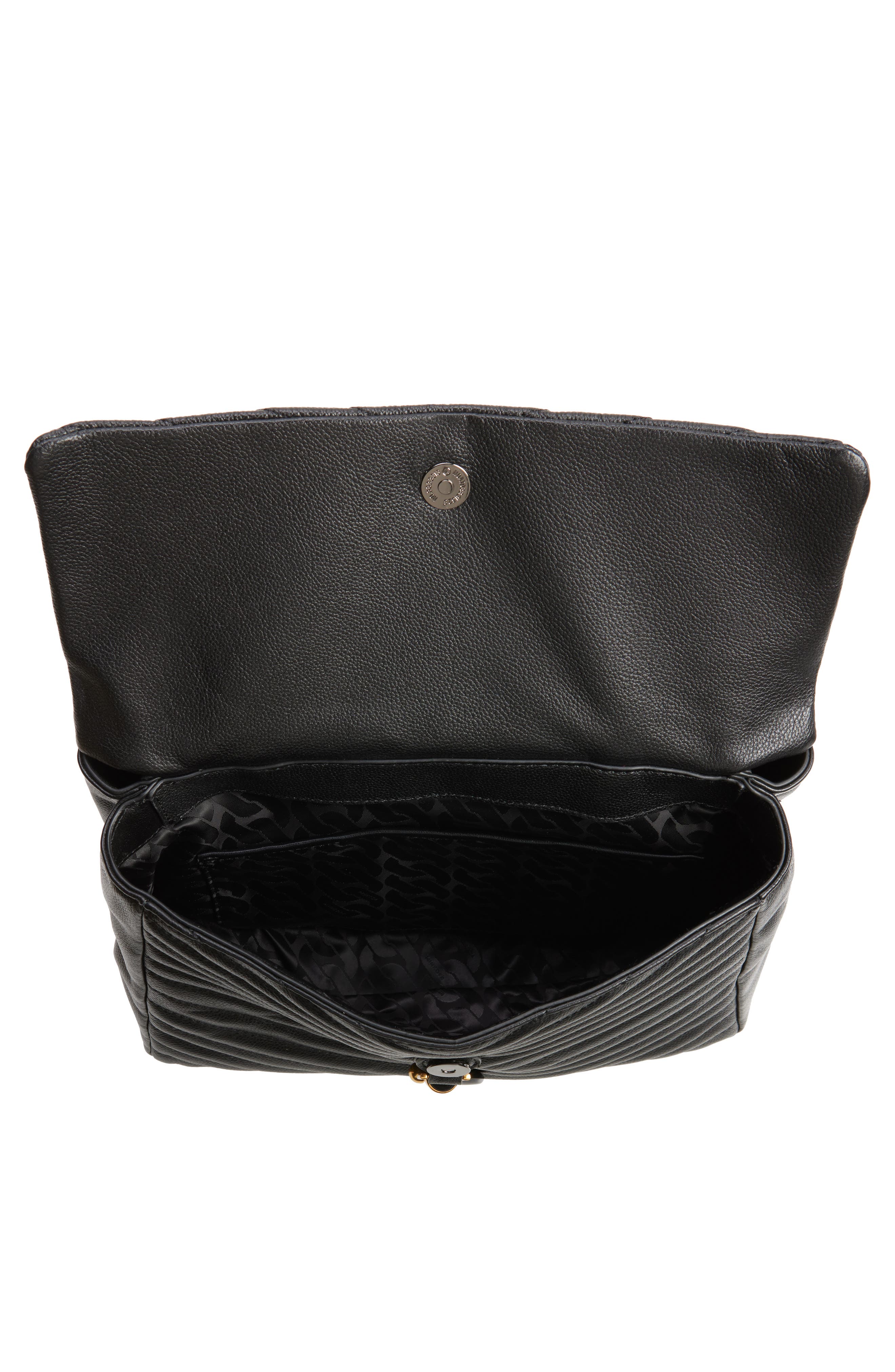 Rebecca Minkoff Large Edie Chevron Quilted Leather Top Handle Shoulder Bag, Alternate, color, 