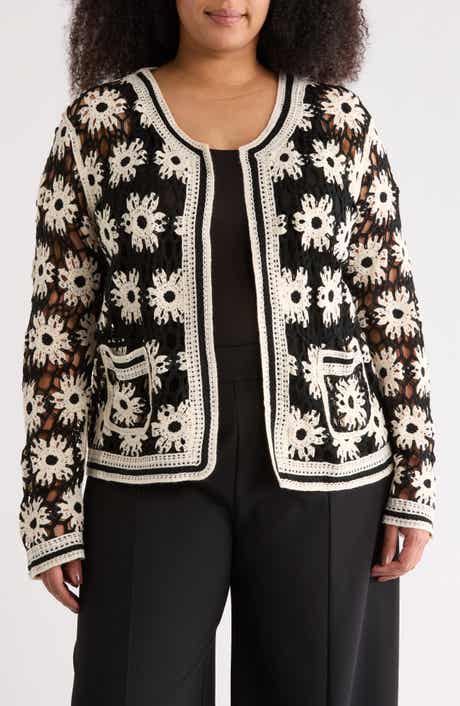 Forgotten Grace Floral Open Knit Cardigan