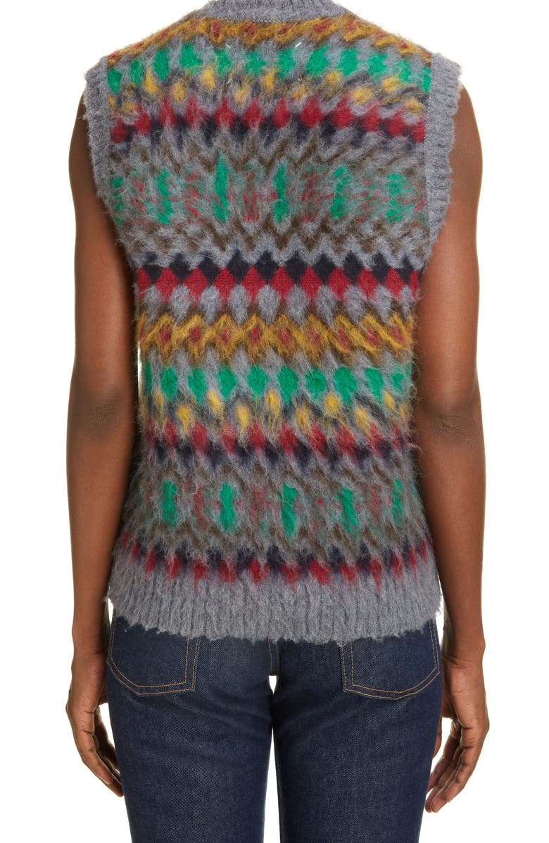 Maison Margiela Fair Isle Wool Sweater Vest, Alternate, color,