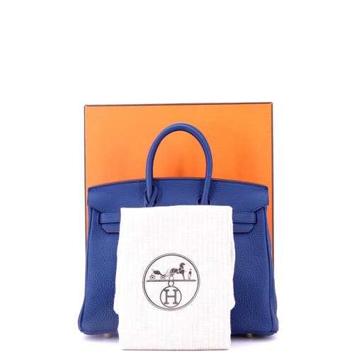 Pre-owned Hermes  Hermes Birkin Handbag Blue Togo With Gold Hardware 25 In Blue