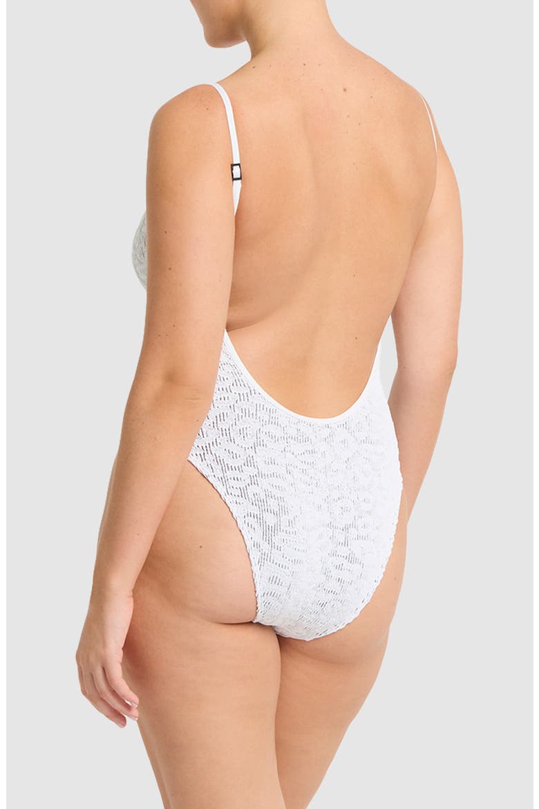 Low Palace One-Piece Swimsuit, Alternate, color, OPTIC WHITE LEOPARD