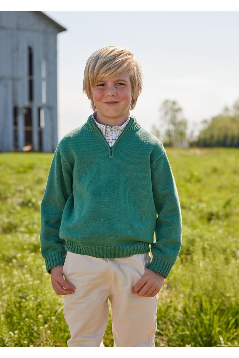 Kids' Quarter Zip Sweater, Alternate, color, Hunter Green