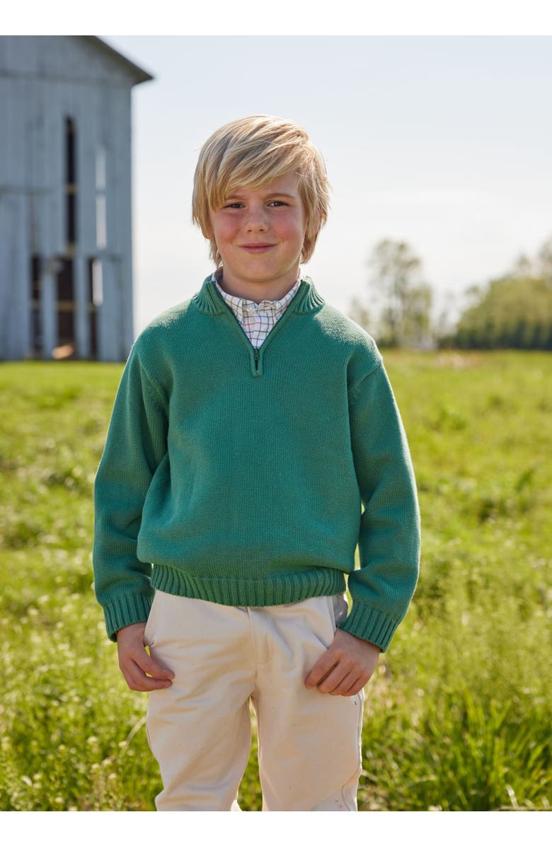 Little English Kids' Quarter Zip Sweater, Alternate, color, Hunter Green
