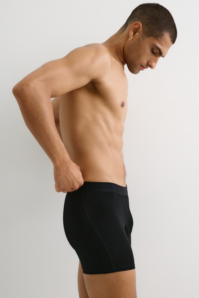 5-pack Mid Trunks With Lycra®, Alternate, color, Dark gray melange/black