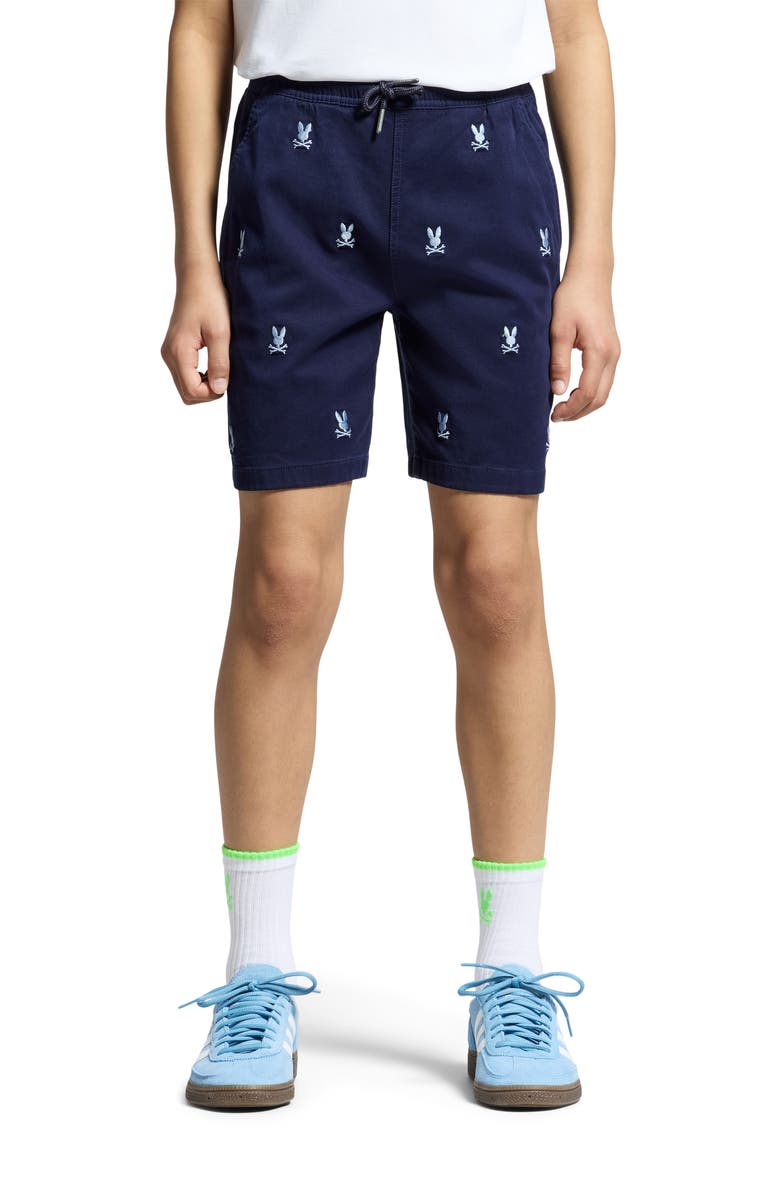 Psycho Bunny Kids' Willis Stretch Shorts, Alternate, color, Evening Blue