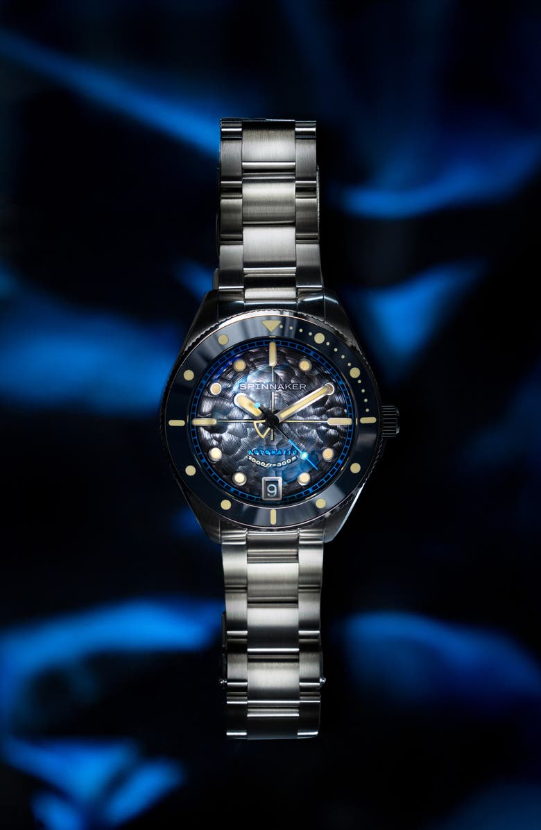 SPINNAKER Challenger Automatic Bracelet Watch, 42mm, Alternate, color, Grey