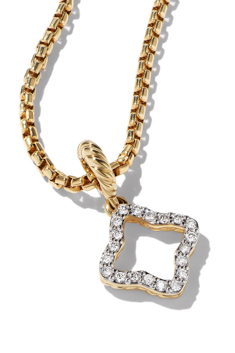 Diamond Quatrefoil Pendant, Alternate, color, YELLOW GOLD