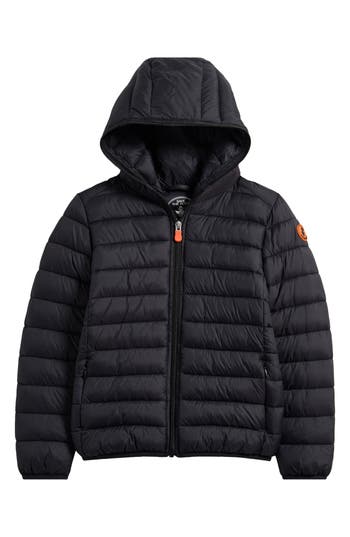 Save The Duck Kids' Lily Hooded Puffer Jacket In Black