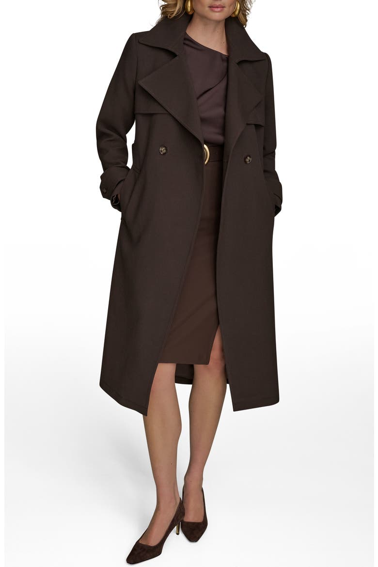 Belted Long Raincoat, Alternate, color, CHOCOLATE