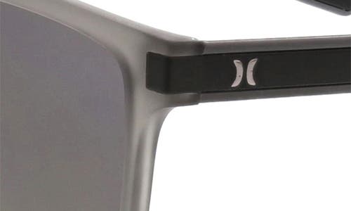 Hurley 56mm Flat Top Polarized Square Sunglasses In Gray