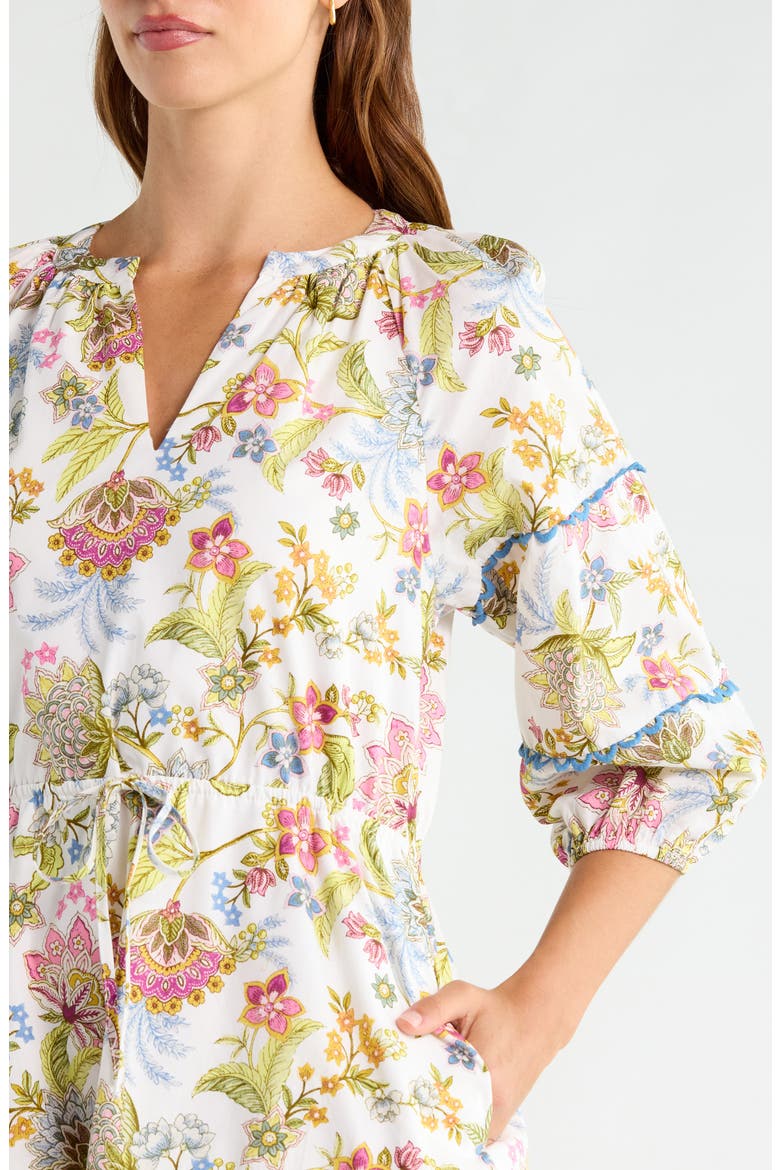 Pany Floral Dabria Cotton Dress, Alternate, color, PINK-GREEN-BLUE