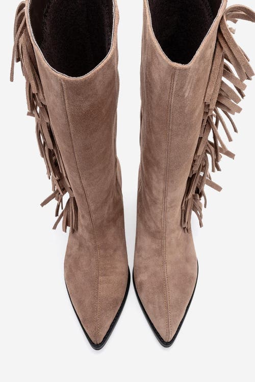 Forever & Always Shoes Orlo Leather Fringed Western Boot In Brown